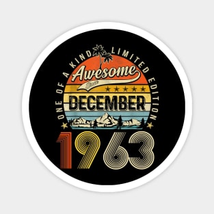 Awesome Since December 1963 Vintage 60th Birthday Magnet